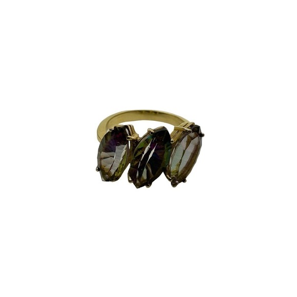Solid gold 14K Mystic Topaz ring - Picture 3 of 4